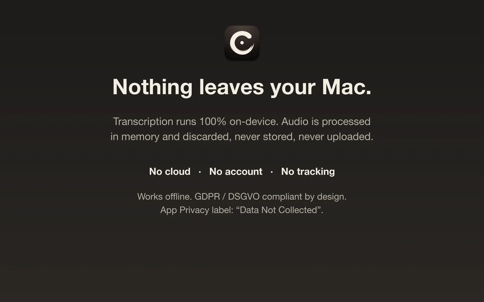 On-device transcription