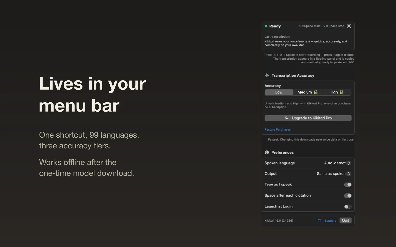 The menu bar item